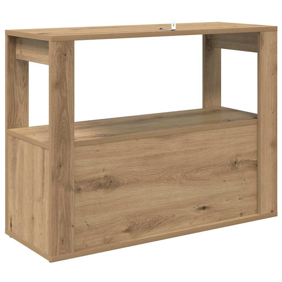 Dressoir artisanaal eikenkleurig 80 x 30 x 60 cm Bewerkt hout