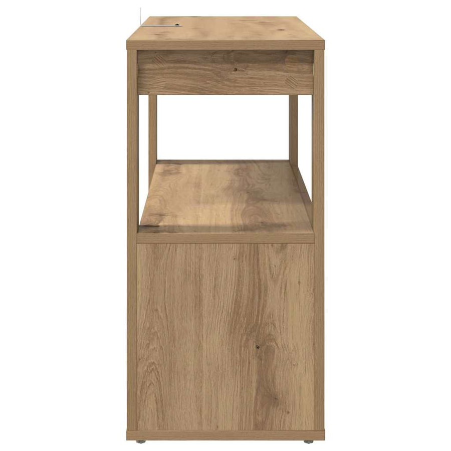 Dressoir artisanaal eikenkleurig 80 x 30 x 60 cm Bewerkt hout