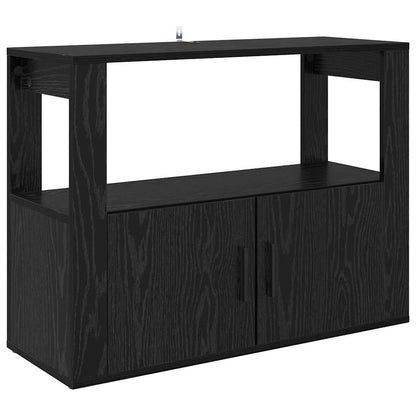 Dressoir Zwart eiken 80 x 30 x 60 cm Bewerkt hout