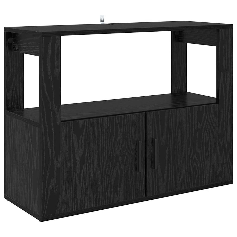 Dressoir Zwart eiken 80 x 30 x 60 cm Bewerkt hout
