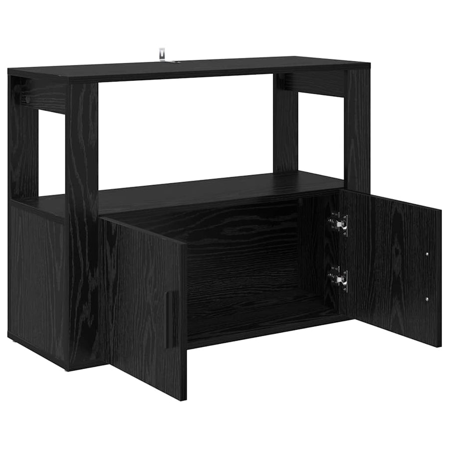 Dressoir Zwart eiken 80 x 30 x 60 cm Bewerkt hout