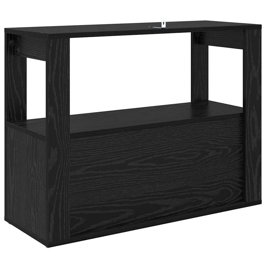Dressoir Zwart eiken 80 x 30 x 60 cm Bewerkt hout