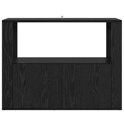 Dressoir Zwart eiken 80 x 30 x 60 cm Bewerkt hout