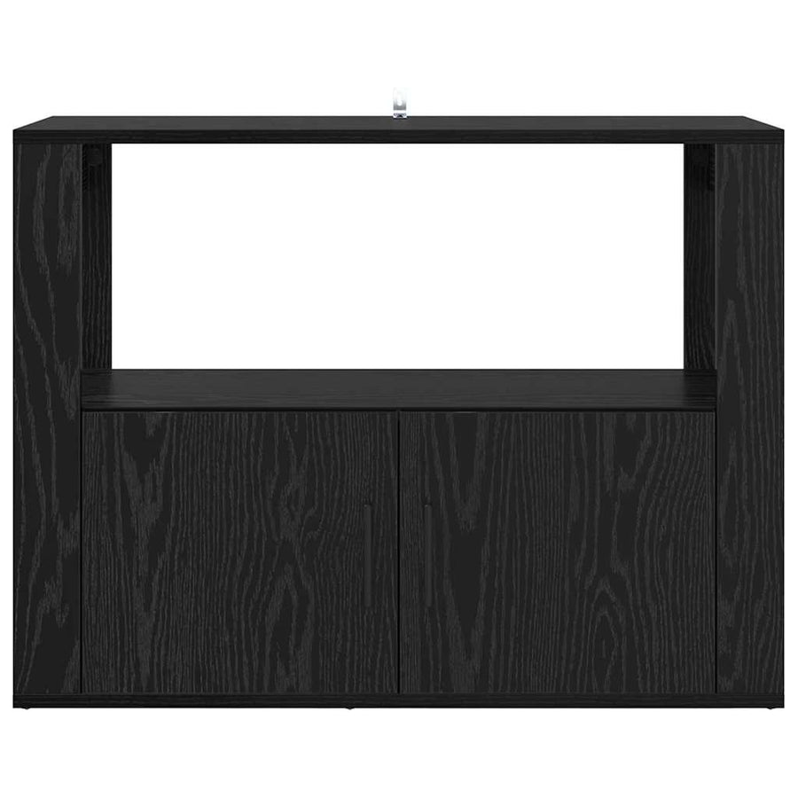 Dressoir Zwart eiken 80 x 30 x 60 cm Bewerkt hout
