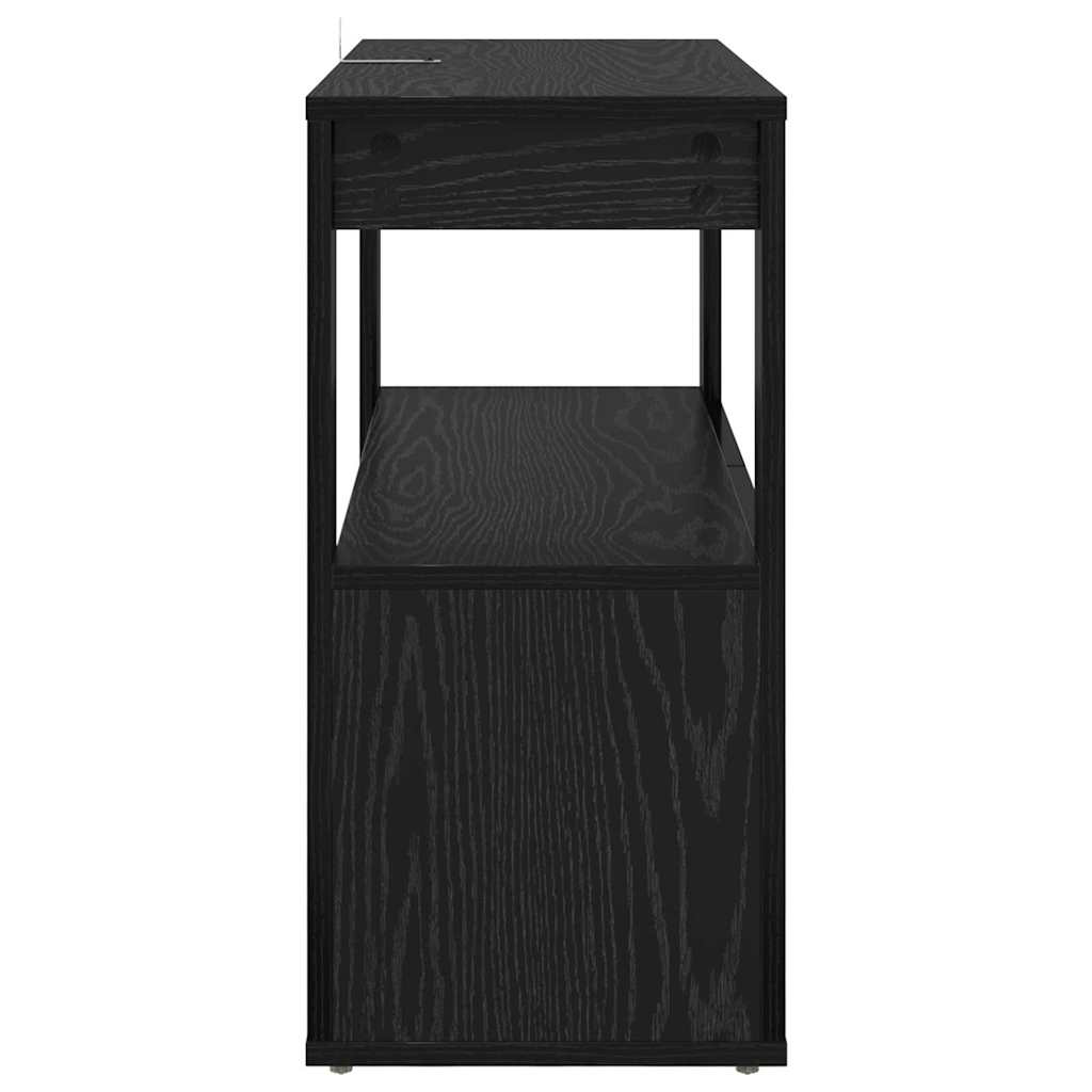 Dressoir Zwart eiken 80 x 30 x 60 cm Bewerkt hout