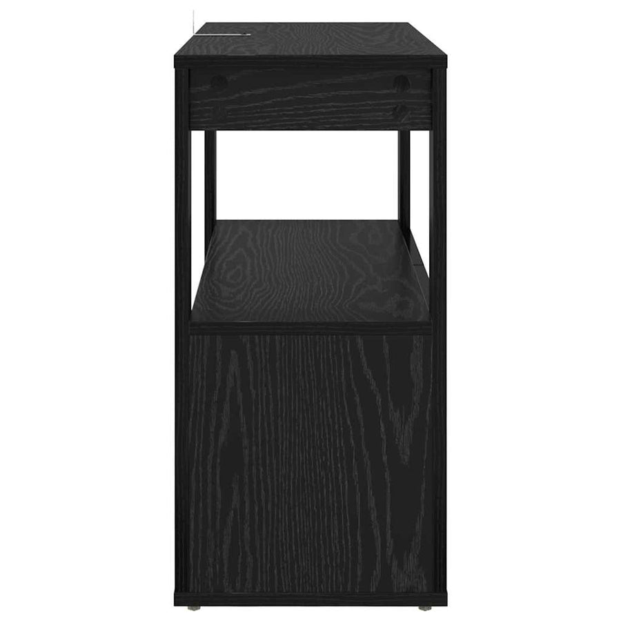 Dressoir Zwart eiken 80 x 30 x 60 cm Bewerkt hout