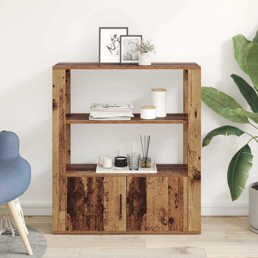 Dressoir Oud hout 30 x 80 x 90 cm Bewerkt hout
