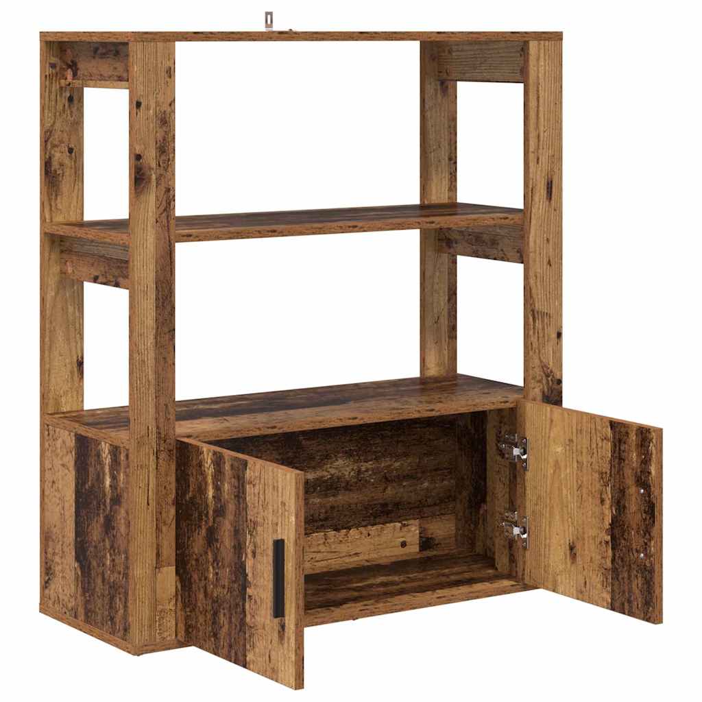 Dressoir Oud hout 30 x 80 x 90 cm Bewerkt hout