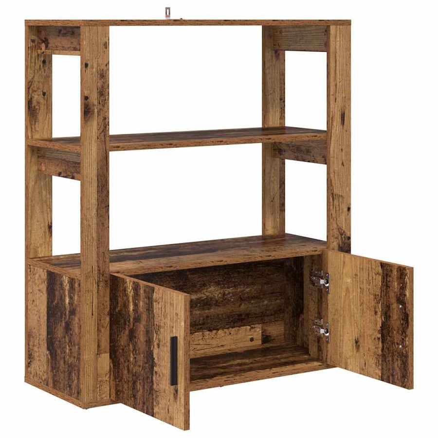 Dressoir Oud hout 30 x 80 x 90 cm Bewerkt hout