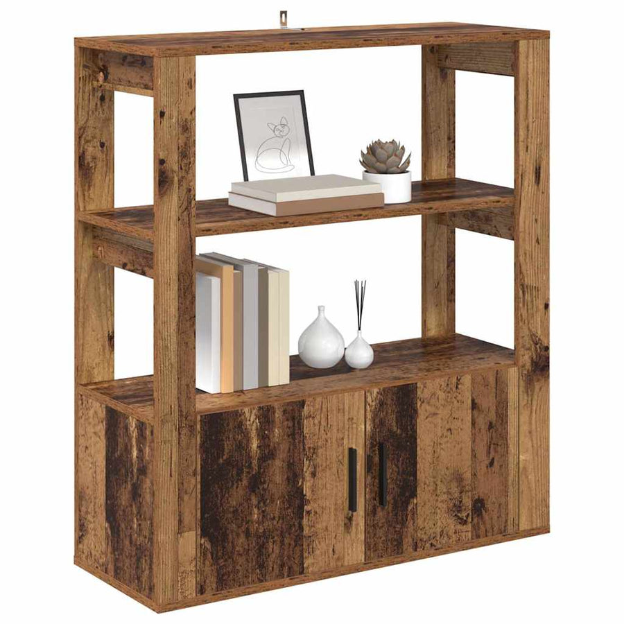 Dressoir Oud hout 30 x 80 x 90 cm Bewerkt hout