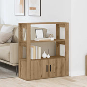Dressoir 90x30x80 cm artisanaal eiken bewerkt hout
