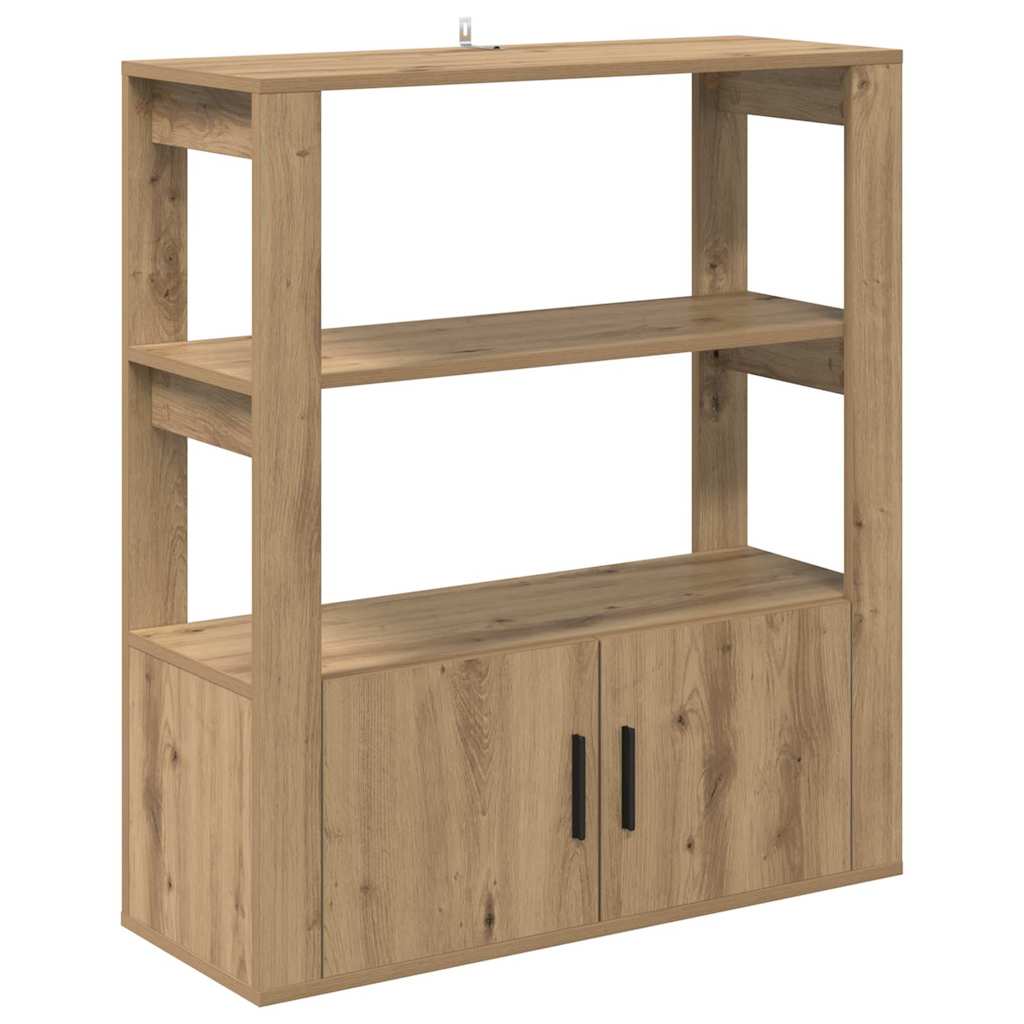 Dressoir artisanaal eikenkleurig 30 x 80 x 90 cm Bewerkt hout