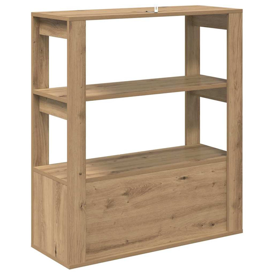 Dressoir artisanaal eikenkleurig 30 x 80 x 90 cm Bewerkt hout