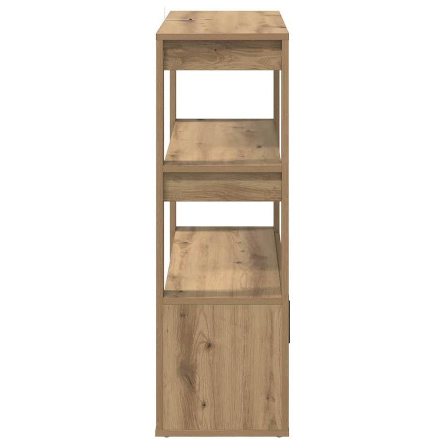 Dressoir artisanaal eikenkleurig 30 x 80 x 90 cm Bewerkt hout