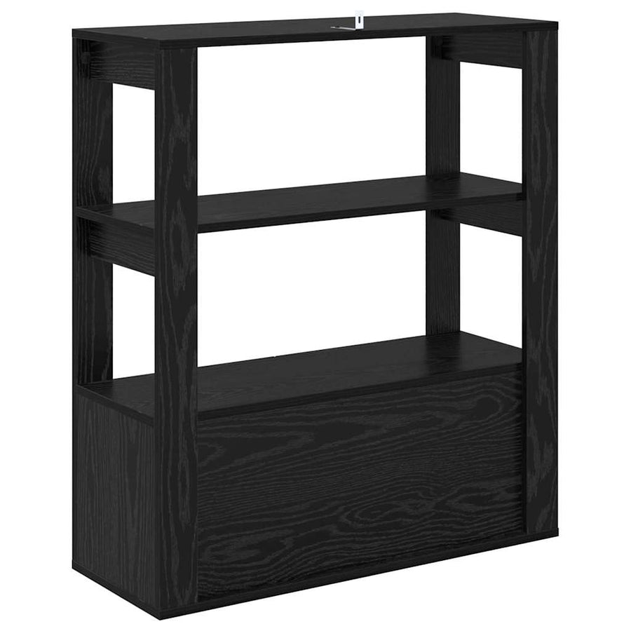 Dressoir Zwart eiken 30 x 80 x 90 cm Bewerkt hout