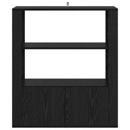 Dressoir Zwart eiken 30 x 80 x 90 cm Bewerkt hout