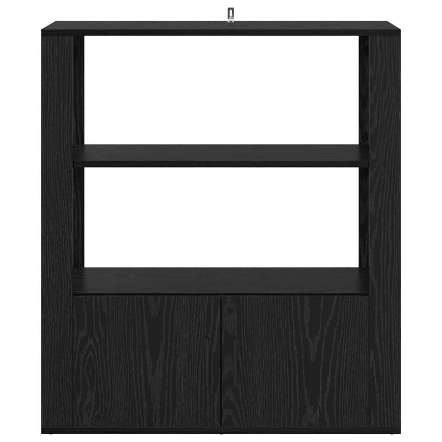 Dressoir Zwart eiken 30 x 80 x 90 cm Bewerkt hout