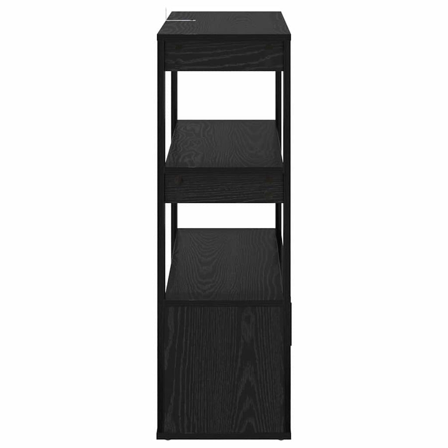 Dressoir Zwart eiken 30 x 80 x 90 cm Bewerkt hout
