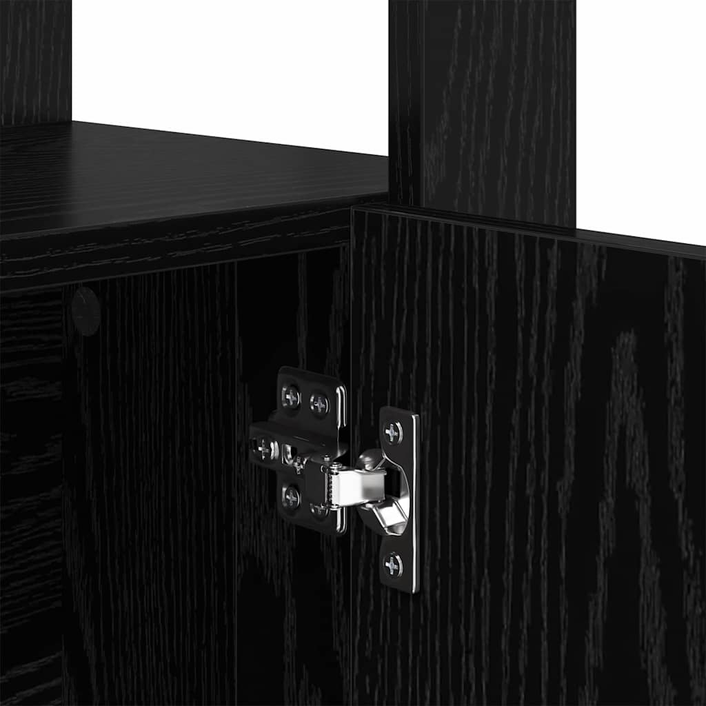 Dressoir Zwart eiken 30 x 80 x 119,5 cm Bewerkt hout