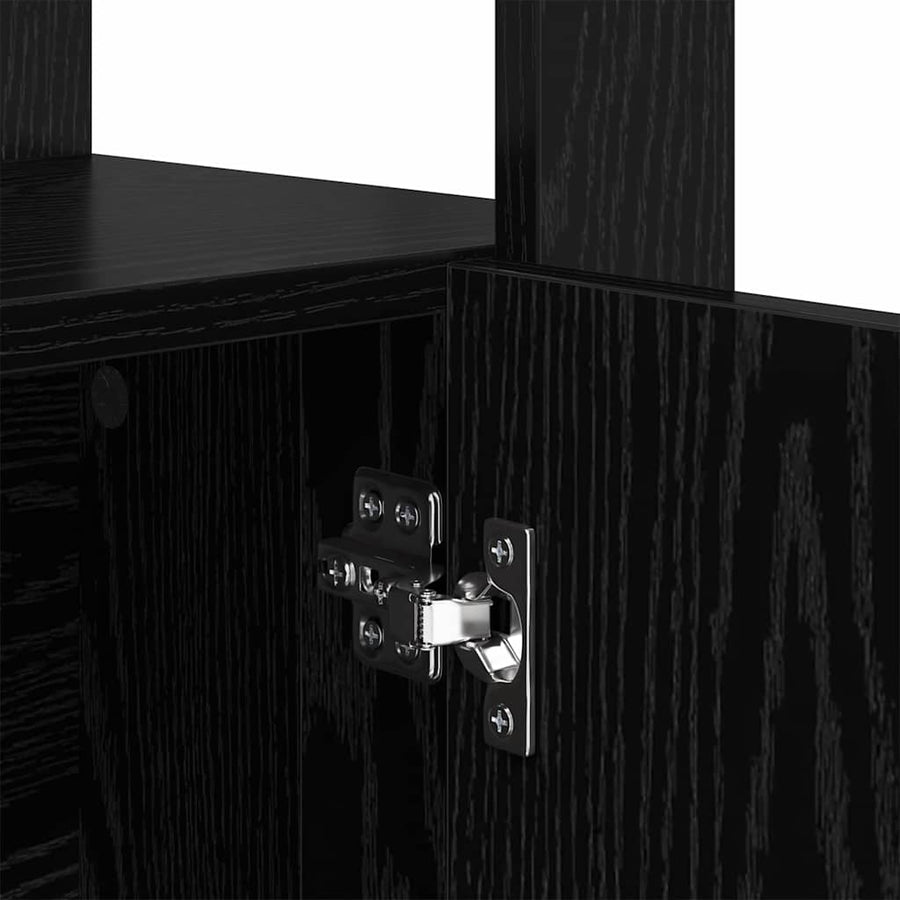 Dressoir Zwart eiken 30 x 80 x 119,5 cm Bewerkt hout