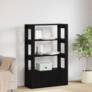 Dressoir 119,5x30x80 cm zwart eiken bewerkt hout