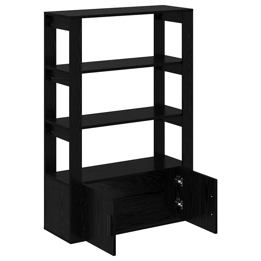Dressoir Zwart eiken 30 x 80 x 119,5 cm Bewerkt hout