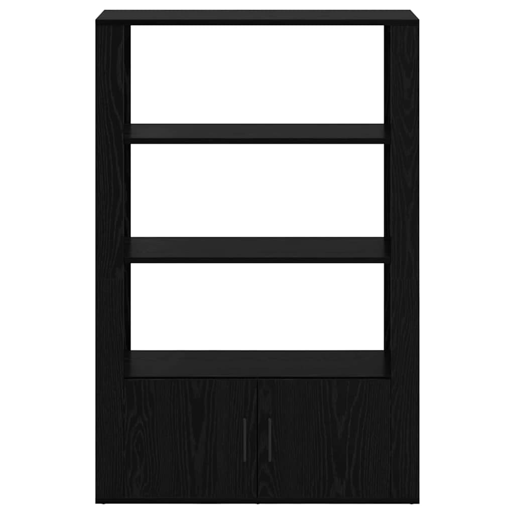 Dressoir Zwart eiken 30 x 80 x 119,5 cm Bewerkt hout