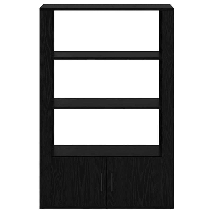 Dressoir Zwart eiken 30 x 80 x 119,5 cm Bewerkt hout