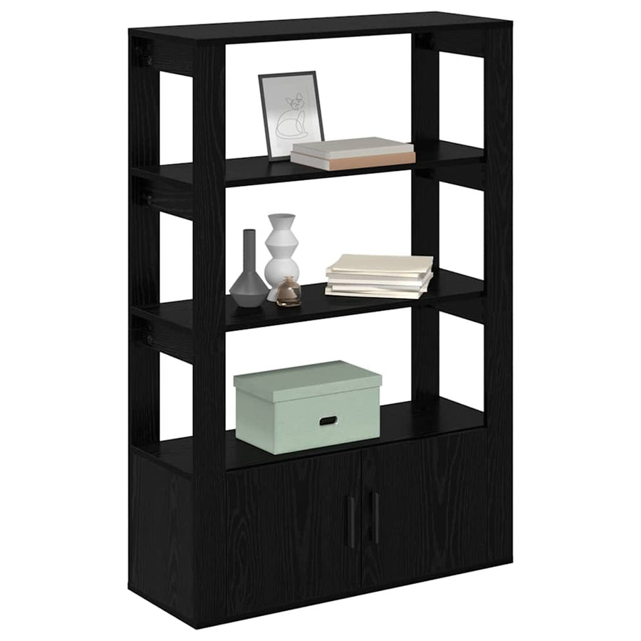 Dressoir Zwart eiken 30 x 80 x 119,5 cm Bewerkt hout
