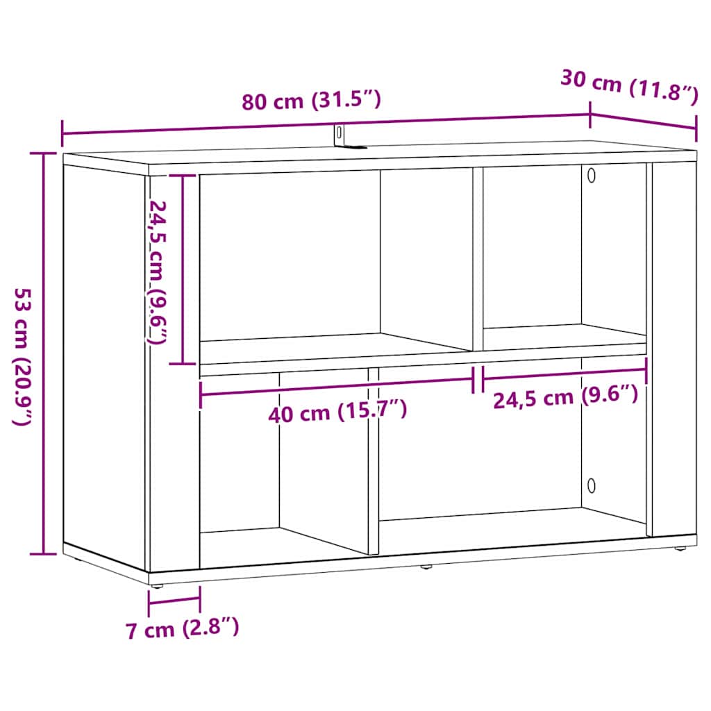 Dressoir Artisan Eiken 80 x 30 x 53 cm Bewerkt hout