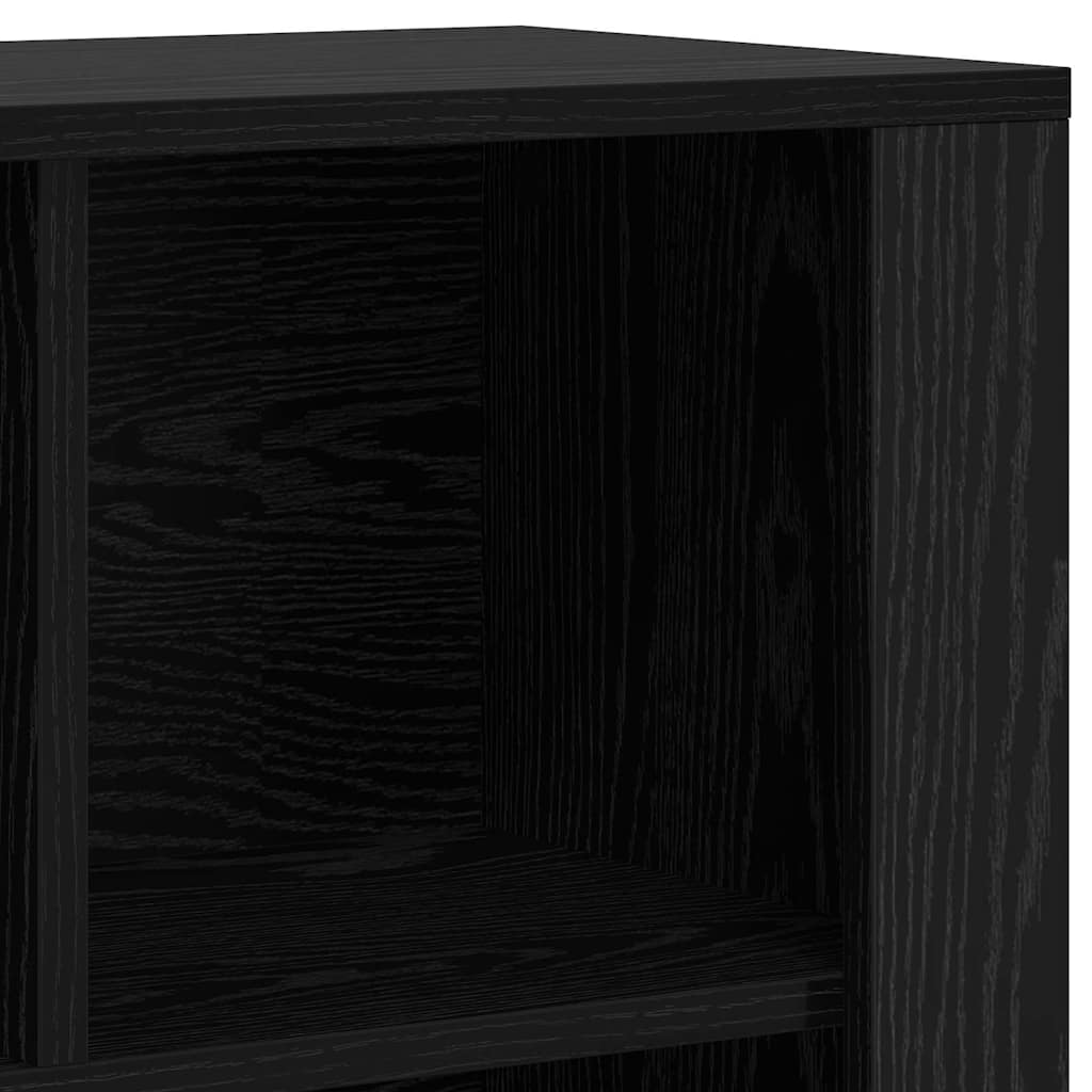 Dressoir Zwart Eiken 80 x 30 x 53 cm Bewerkt hout
