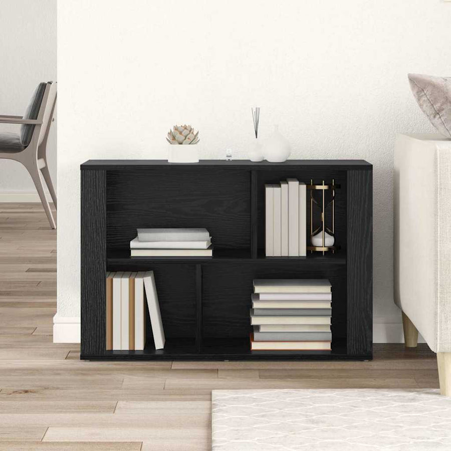 Dressoir Zwart Eiken 80 x 30 x 53 cm Bewerkt hout