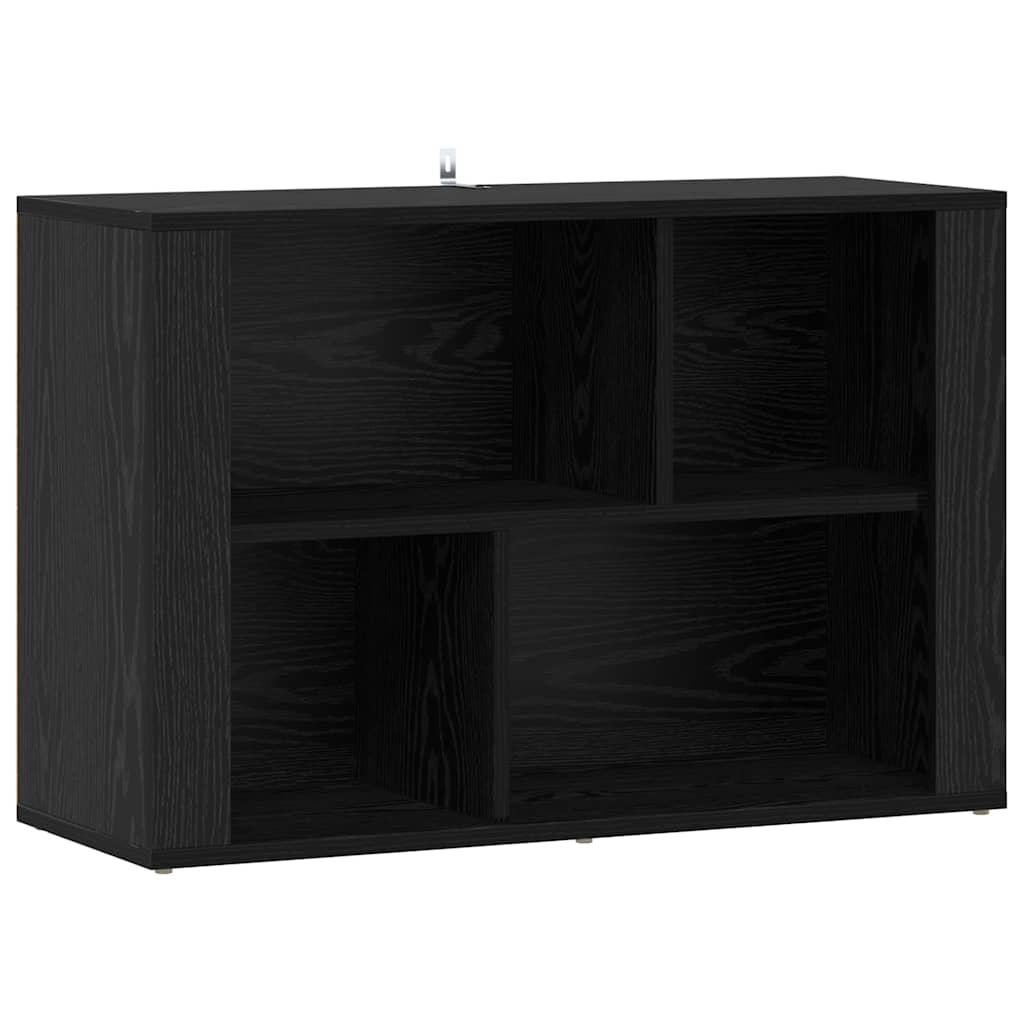 Dressoir Zwart Eiken 80 x 30 x 53 cm Bewerkt hout