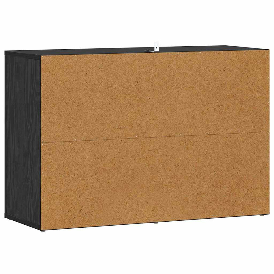 Dressoir Zwart Eiken 80 x 30 x 53 cm Bewerkt hout