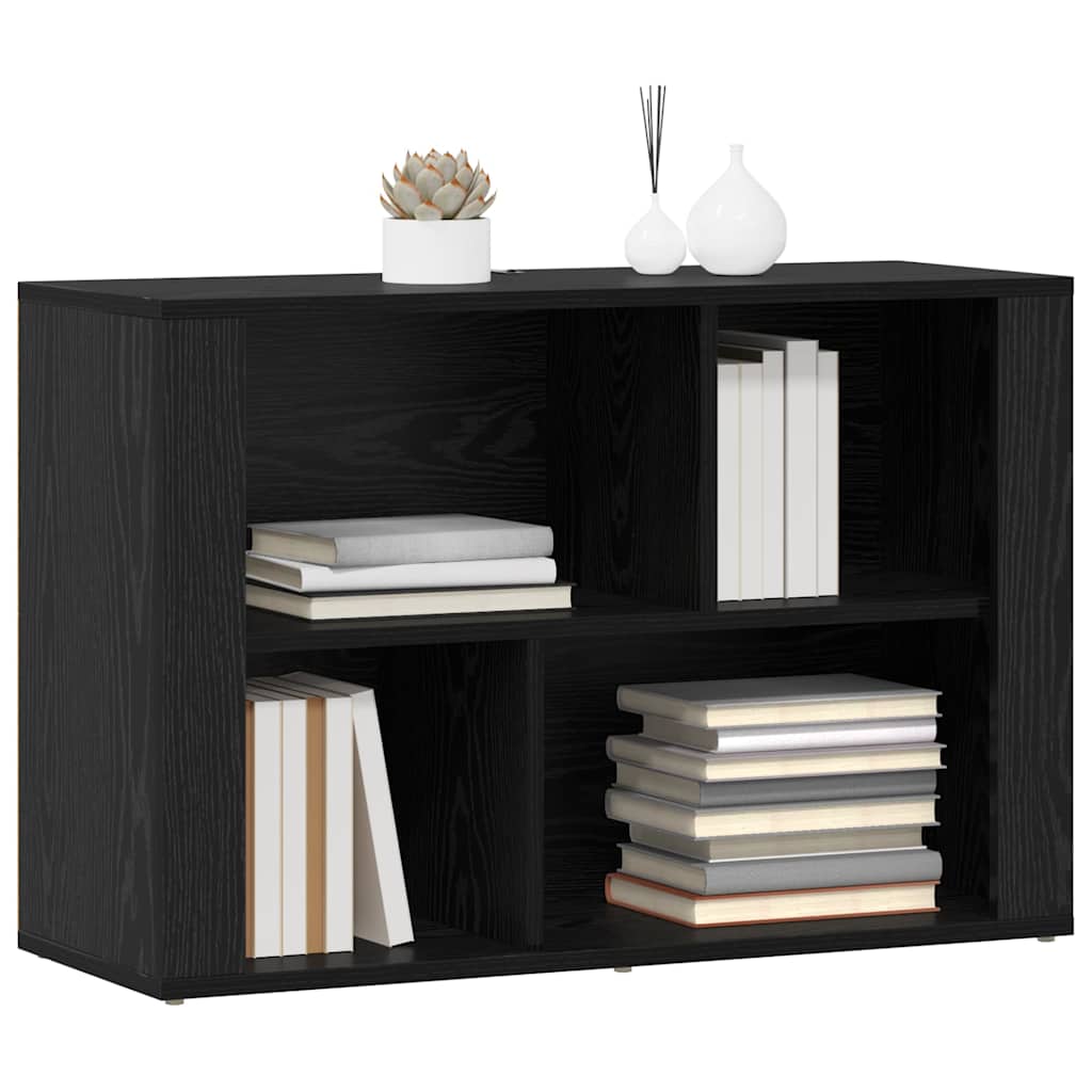 Dressoir Zwart Eiken 80 x 30 x 53 cm Bewerkt hout