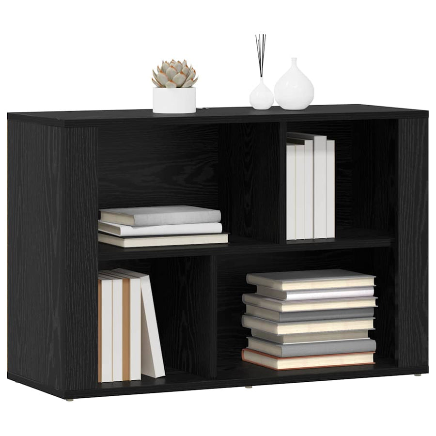 Dressoir Zwart Eiken 80 x 30 x 53 cm Bewerkt hout