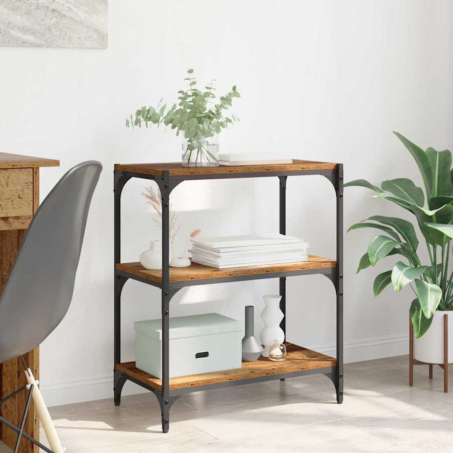 Boekenkast Oud hout 60 x 33 x 70,5 cm Gemonteerd hout en ijzer