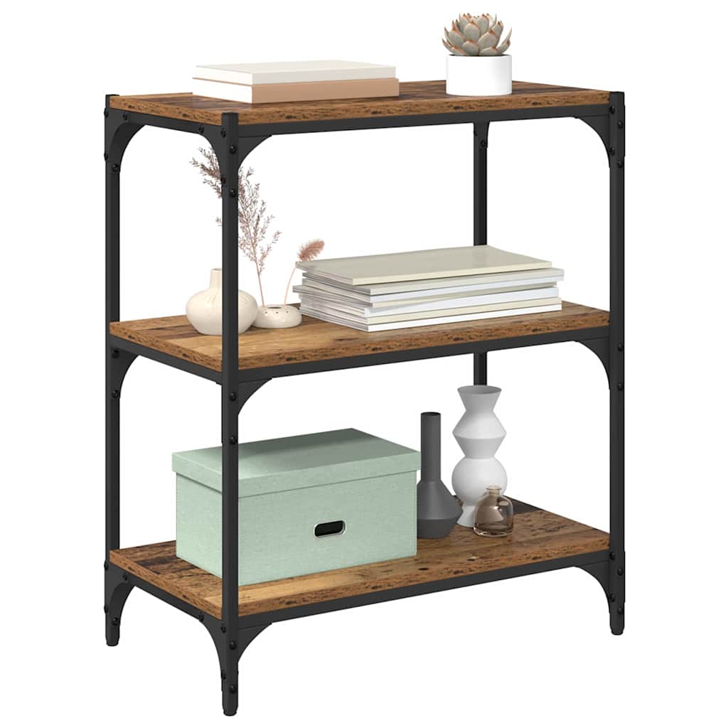 Boekenkast Oud hout 60 x 33 x 70,5 cm Gemonteerd hout en ijzer