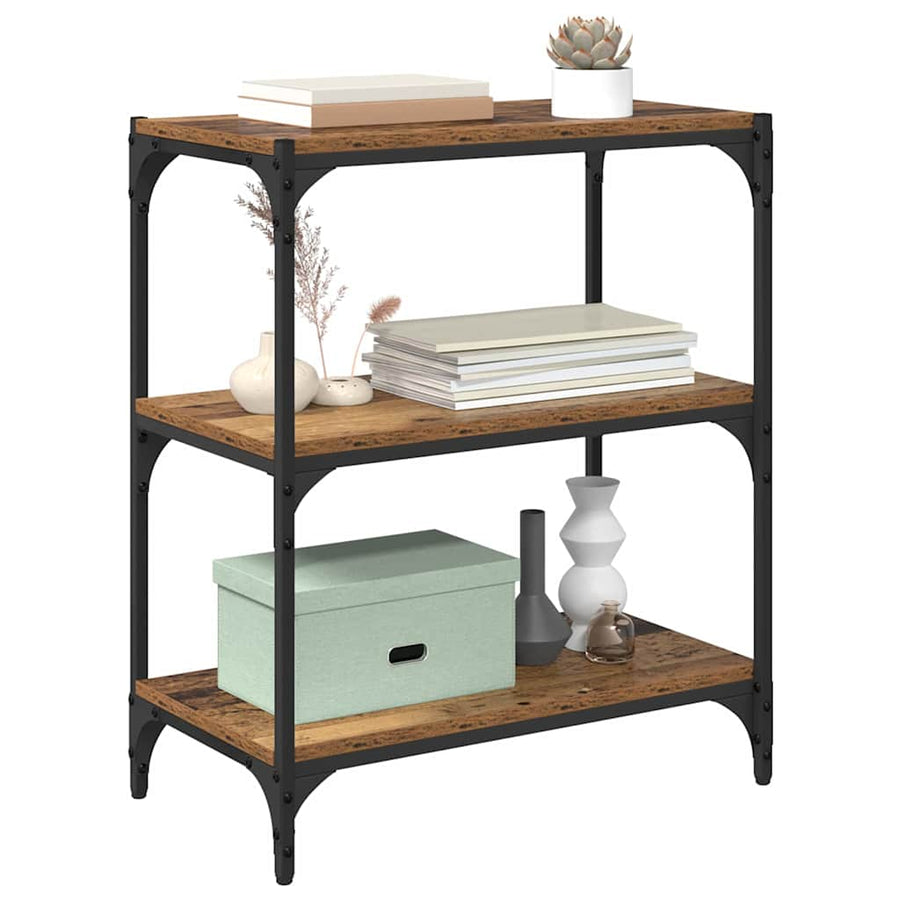 Boekenkast Oud hout 60 x 33 x 70,5 cm Gemonteerd hout en ijzer