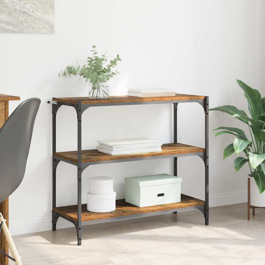 Boekenkast Oud Hout 80 x 33 x 70,5 cm Gemonteerd hout en ijzer