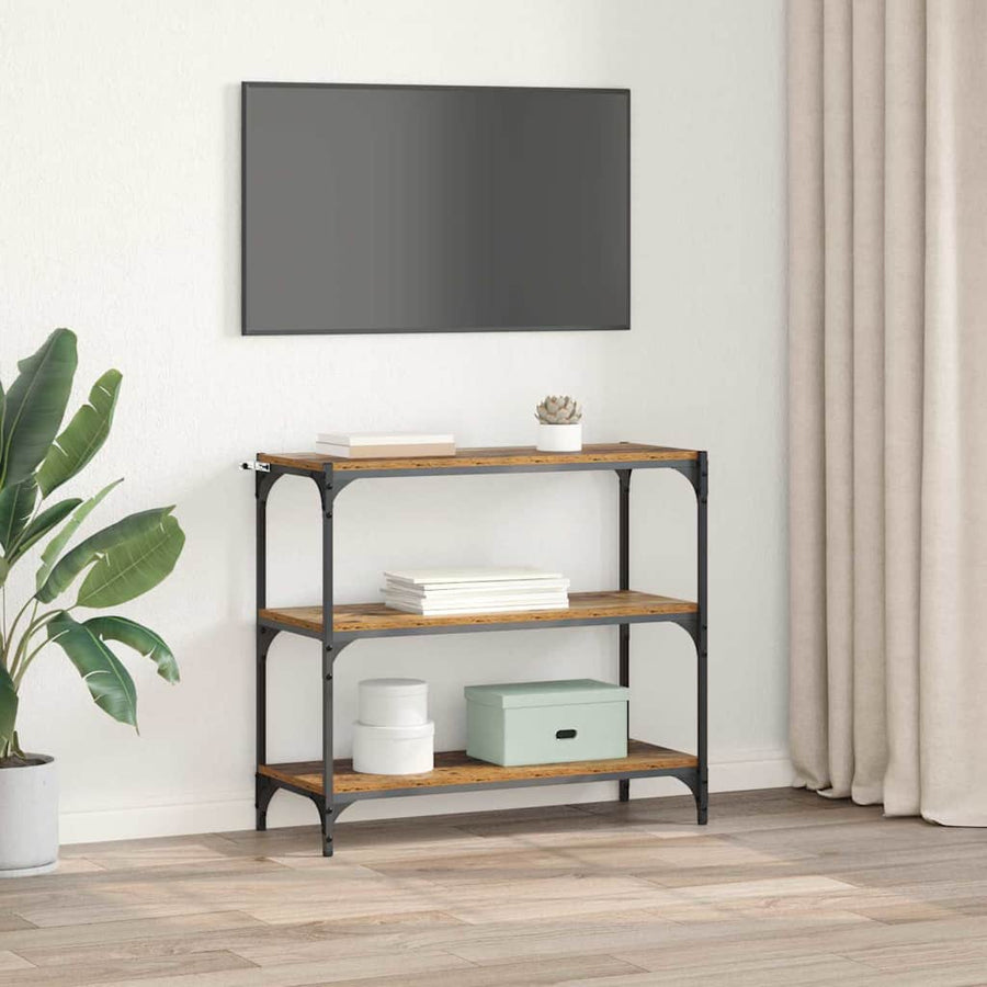Boekenkast Oud Hout 80 x 33 x 70,5 cm Gemonteerd hout en ijzer