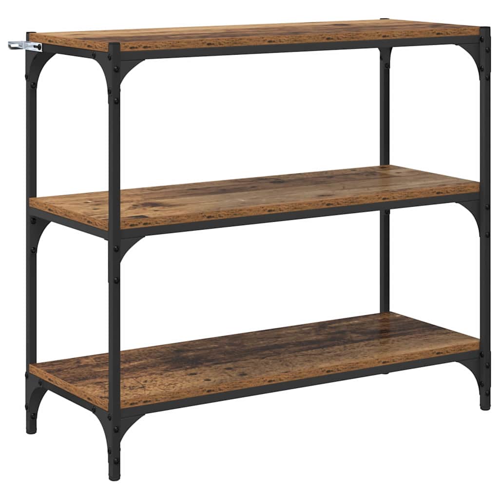 Boekenkast Oud Hout 80 x 33 x 70,5 cm Gemonteerd hout en ijzer