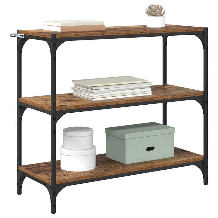 Boekenkast Oud Hout 80 x 33 x 70,5 cm Gemonteerd hout en ijzer
