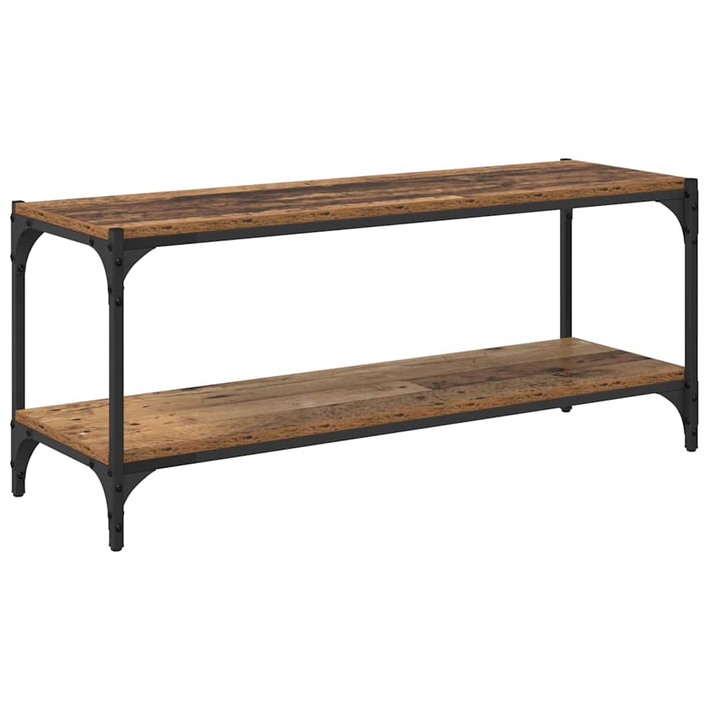 TV-kast Oud Hout 100x33x41cm Gemonteerd hout en ijzer