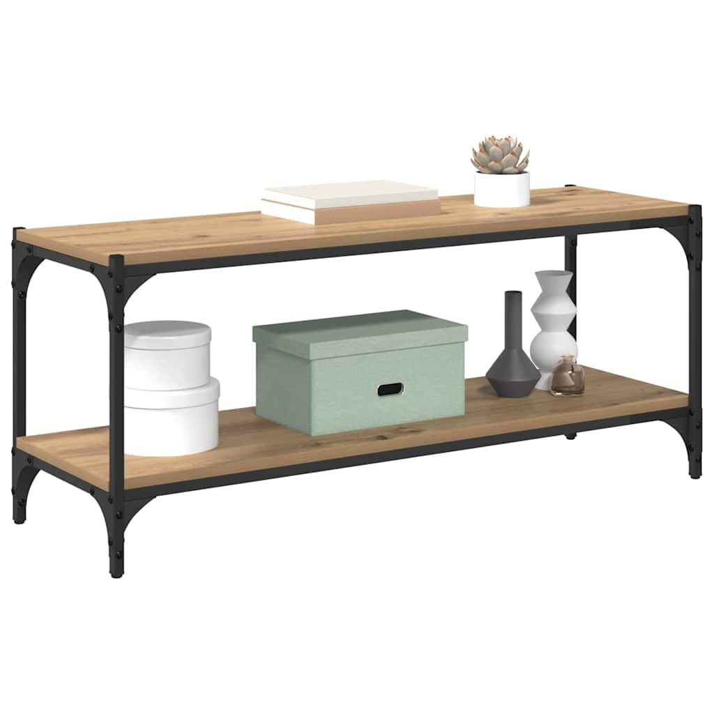 TV-kast Artisan Eiken 100x33x41cm Gemonteerd hout en ijzer