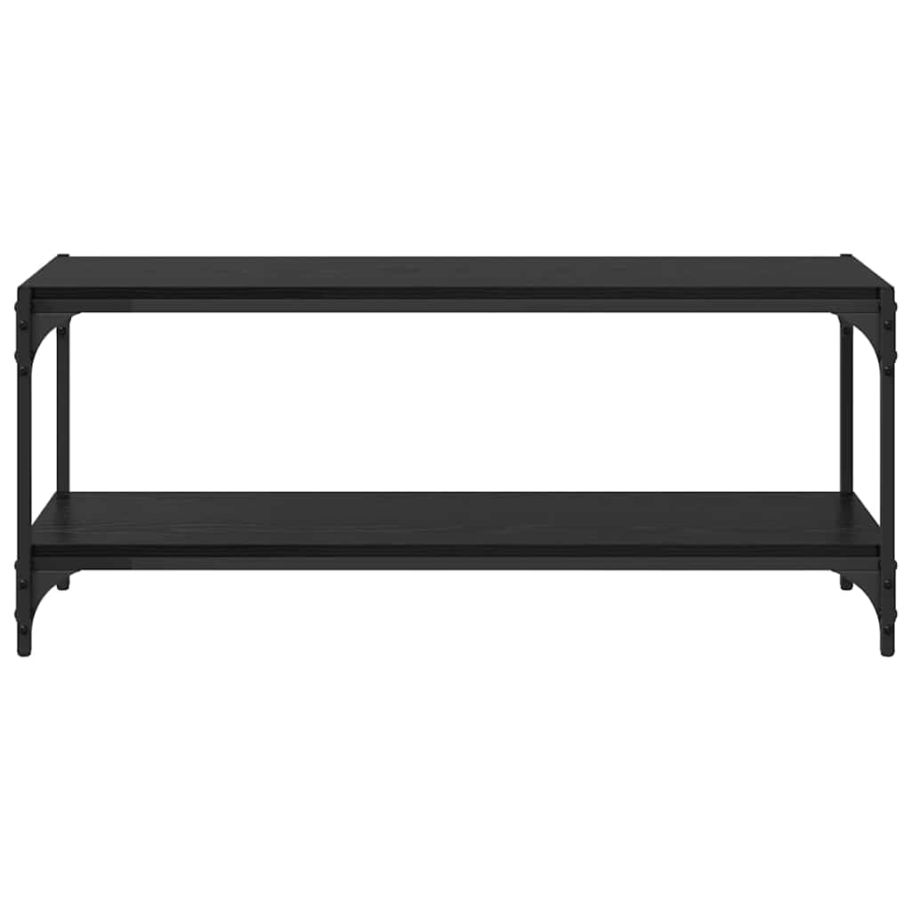 TV-kast Zwart Eiken 100x33x41cm Gemonteerd hout en ijzer