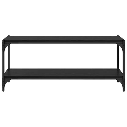 TV-kast Zwart Eiken 100x33x41cm Gemonteerd hout en ijzer