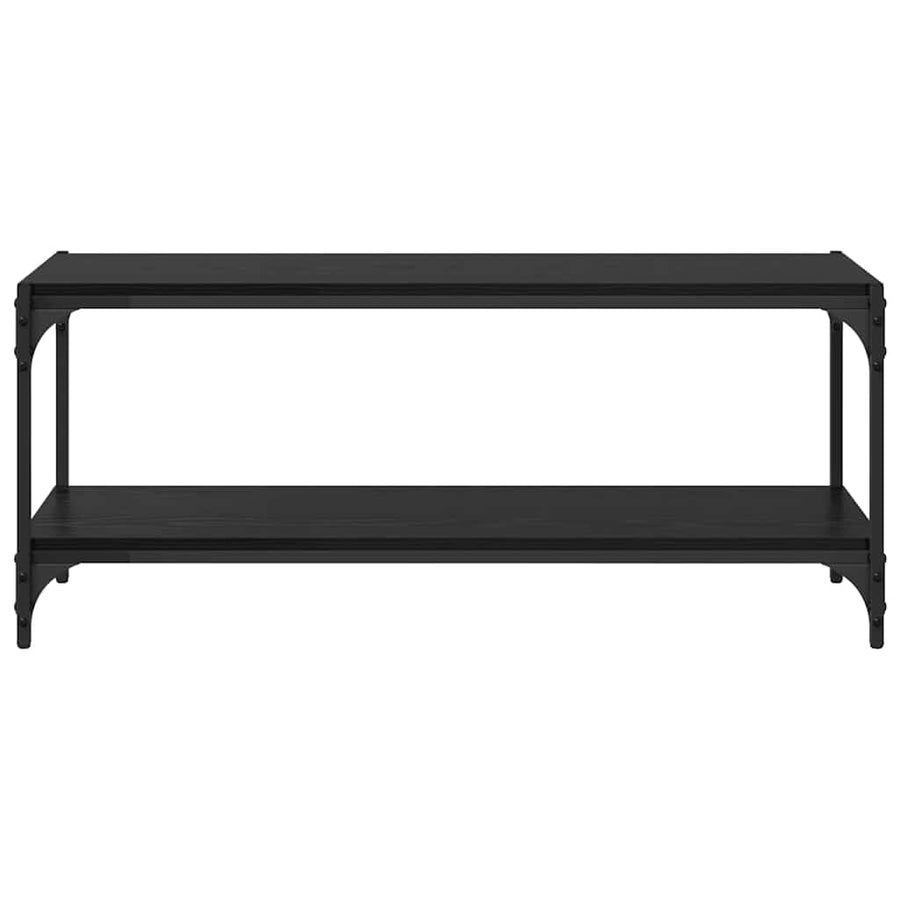 TV-kast Zwart Eiken 100x33x41cm Gemonteerd hout en ijzer