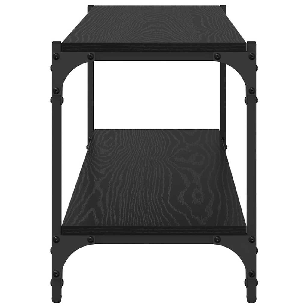 TV-kast Zwart Eiken 100x33x41cm Gemonteerd hout en ijzer