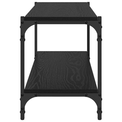 TV-kast Zwart Eiken 100x33x41cm Gemonteerd hout en ijzer